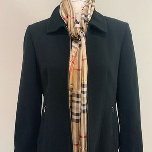 Vintage Wool Cashmere Blend Black Zip Up Black Blazer